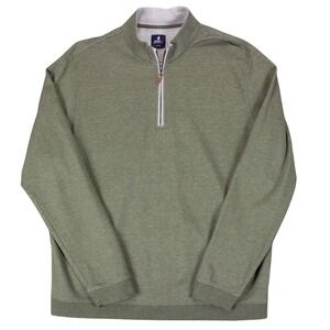 Johnnie-O Sully Mens XL Green 1/4 Zip Pullover Sweatshirt Cotton Modal Blend
